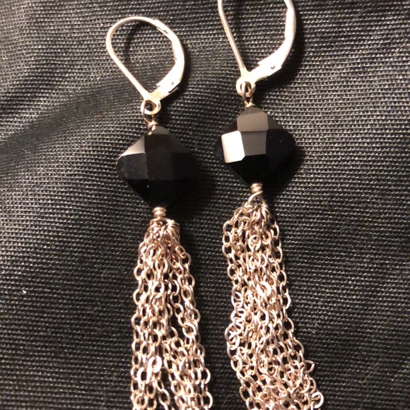Onyx and silver earrings - Picture 4 of 4